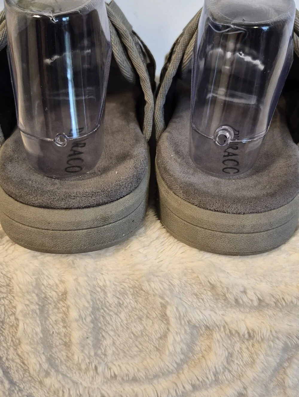 Draco DracoSlides Slides Grey Waffle Knit Sandals Adjustable Straps Men Sz 11-12